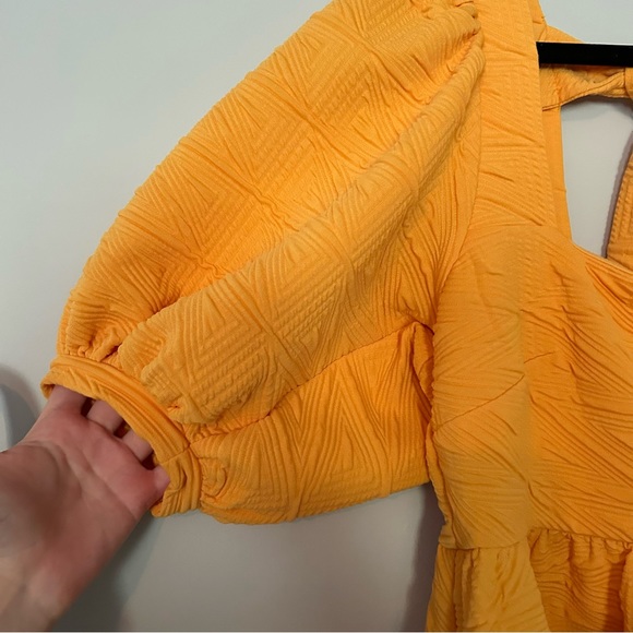 Free People Violet Puff Sleeve Mini Dress in Orange - Picture 6 of 12